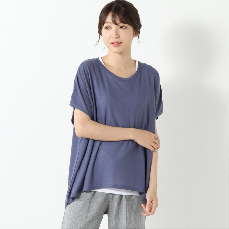 梨地ドルマンＴシャツ＋タンクトップ　アンサンブル