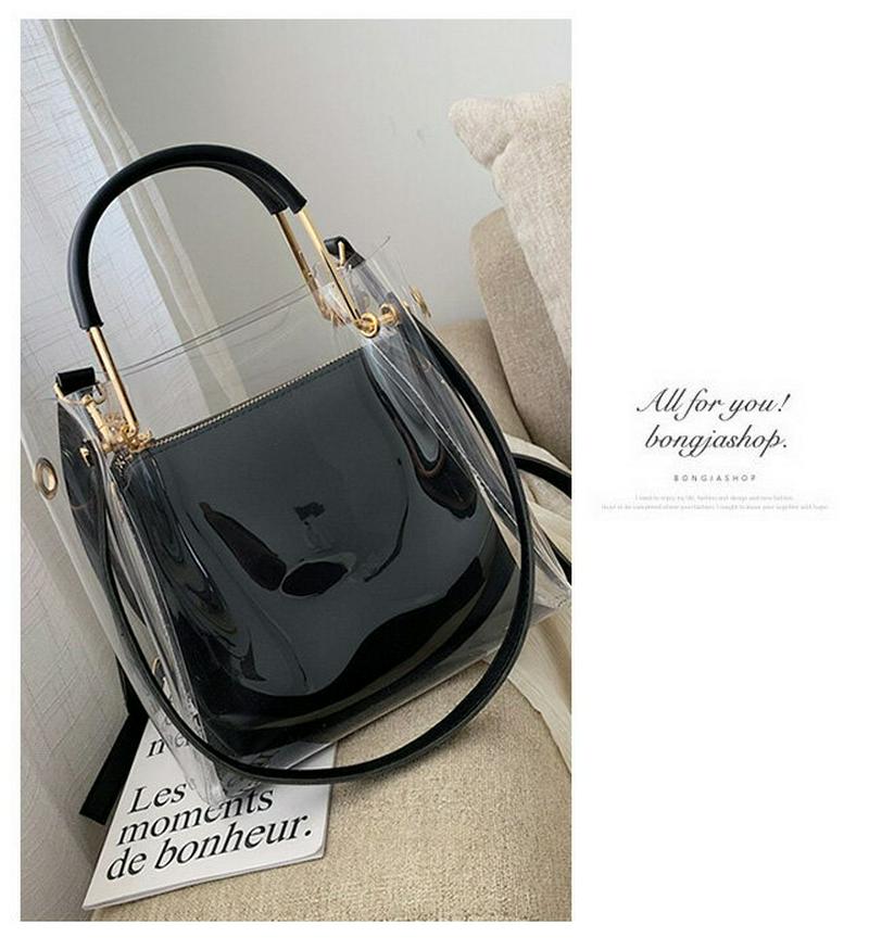 Shopnikoniko ショップニコニコ の クリアバッグ ショルダー おしゃれ 即納 安い 中身が見える ハンドバッグ トート Pvcバッグ ビニールバッグ 透明 ミニ ベージュ トレンド レディース 韓国ファッション Instagram Parte