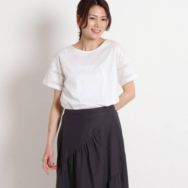 【洗える】アイレットスリーブＴシャツ