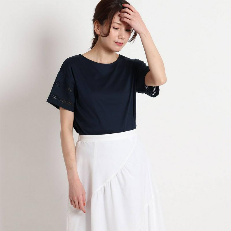 【洗える】アイレットスリーブＴシャツ