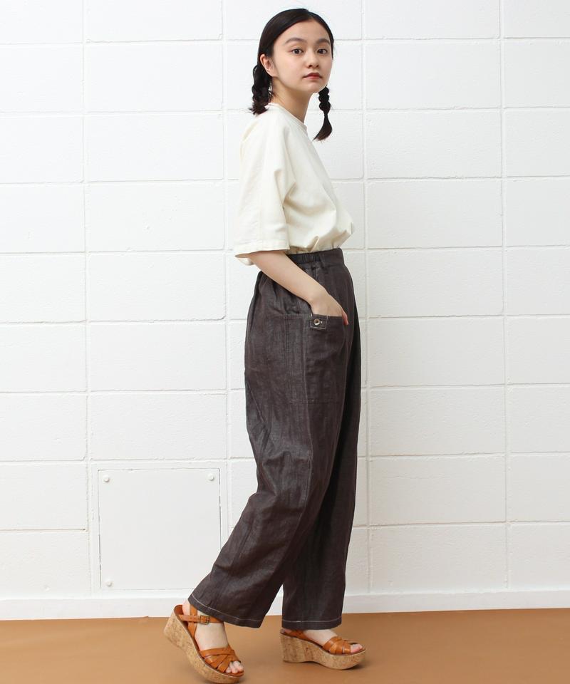 mat リネンコットンデニム サイドポケットパンツ（mat quotidien）