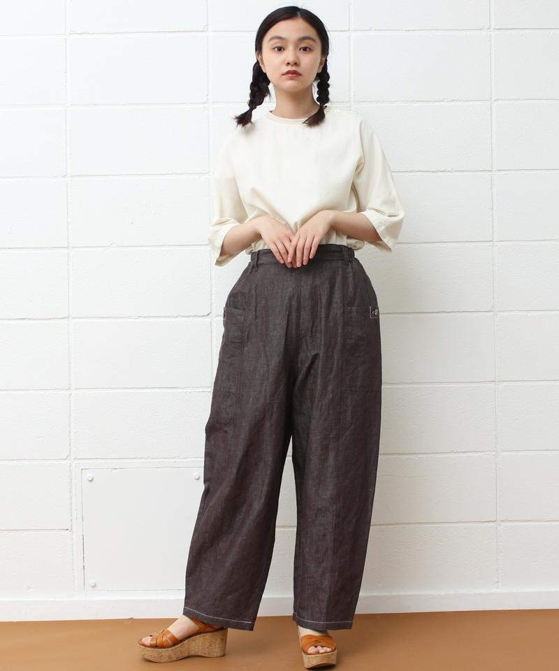 mat リネンコットンデニム サイドポケットパンツ（mat quotidien）