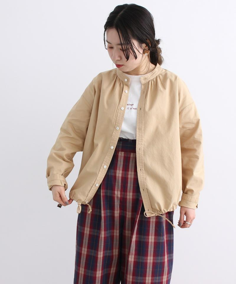 mat　オックス製品染め スタンドネック　ドロストシャツ（mat quotidien）