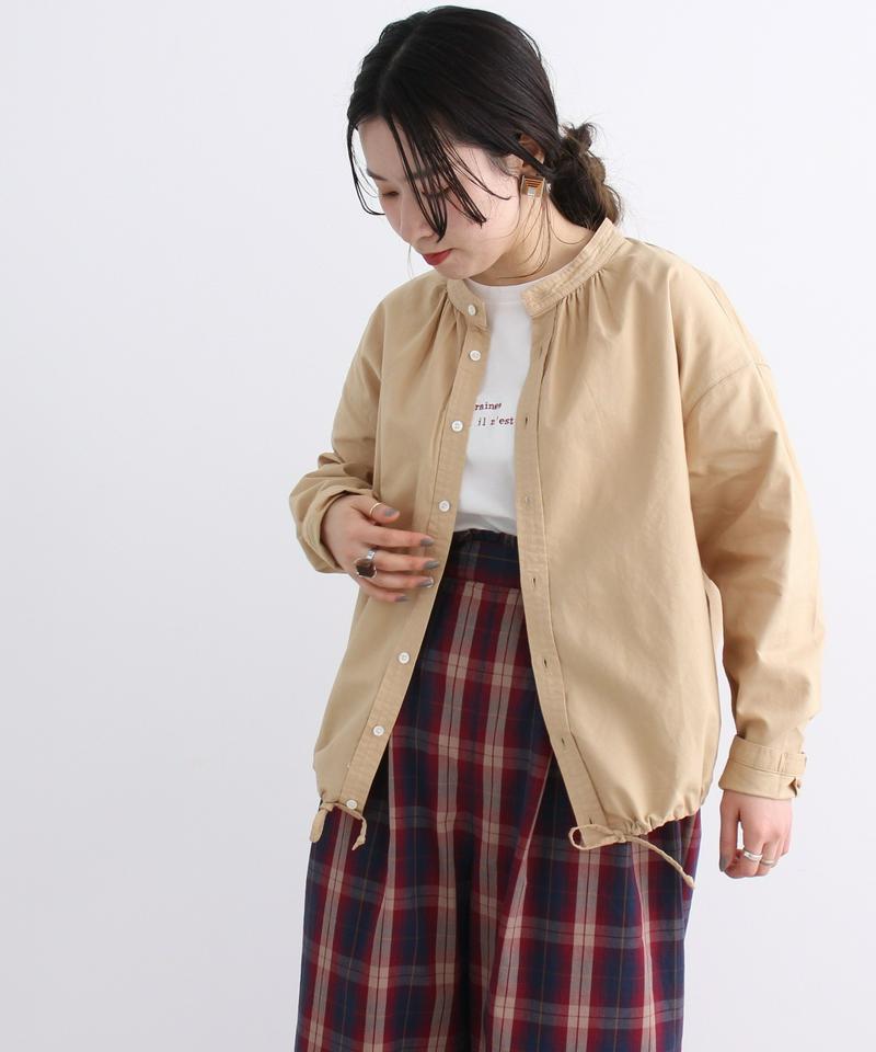 mat　オックス製品染め スタンドネック　ドロストシャツ（mat quotidien）