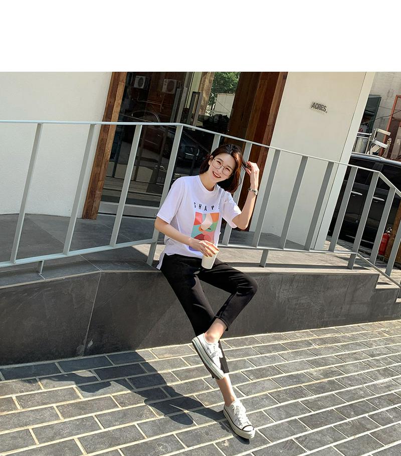 スリットヘムプリントTシャツ