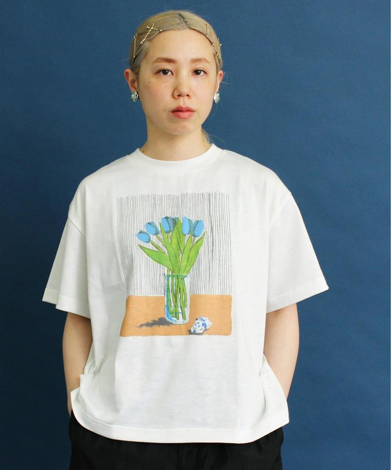△eiπe TULIPプリント 刺繍Tee