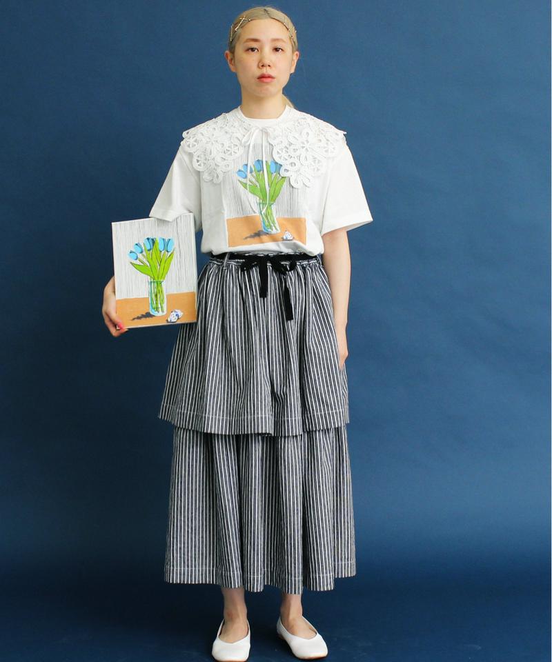 △eiπe TULIPプリント 刺繍Tee