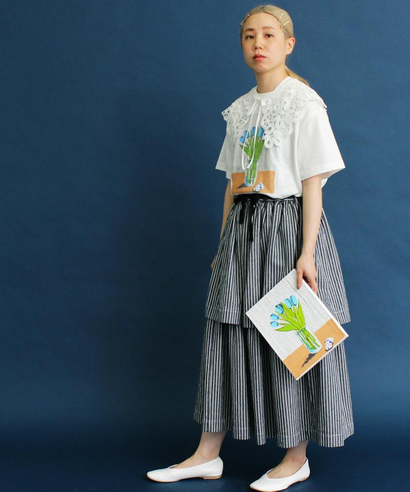 △eiπe TULIPプリント 刺繍Tee