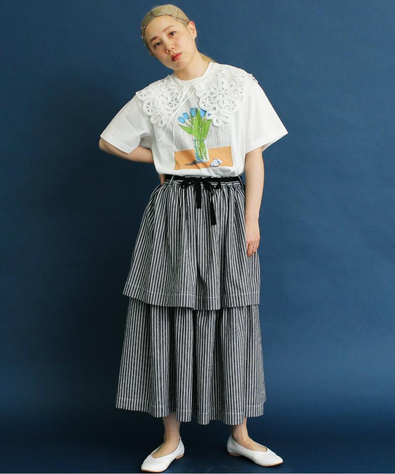 △eiπe TULIPプリント 刺繍Tee