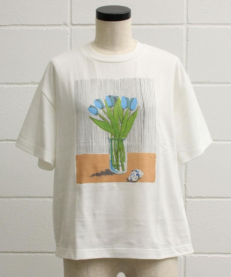 △eiπe TULIPプリント 刺繍Tee