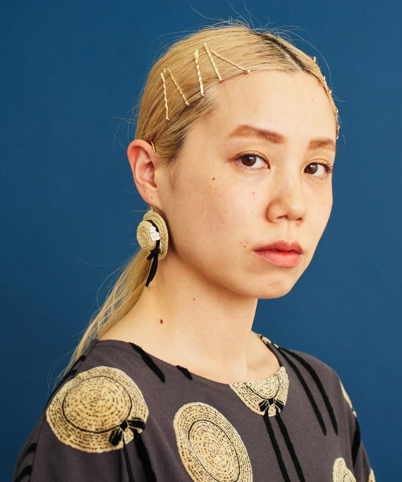 〇eiπe アトリエ染花別注　「麦わら帽子」イヤーフック（eiπe）