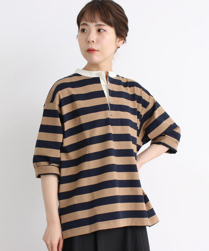 【WEB別注】 mat ノーカラーラガーシャツ（mat quotidien）