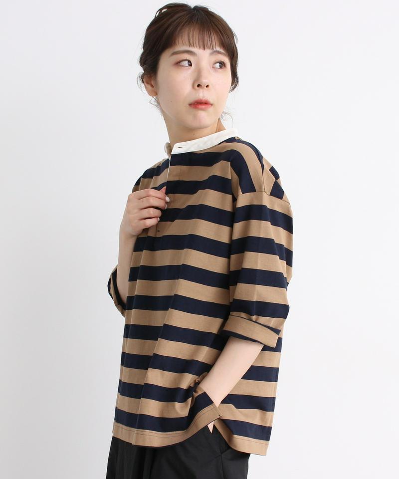 【WEB別注】 mat ノーカラーラガーシャツ（mat quotidien）