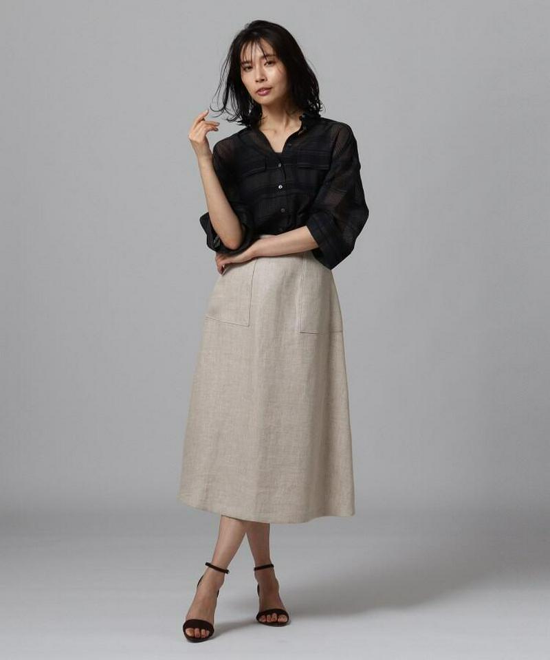 コットンシルクチェックシャツ