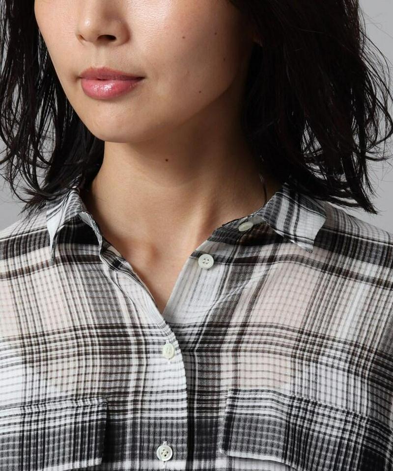 コットンシルクチェックシャツ