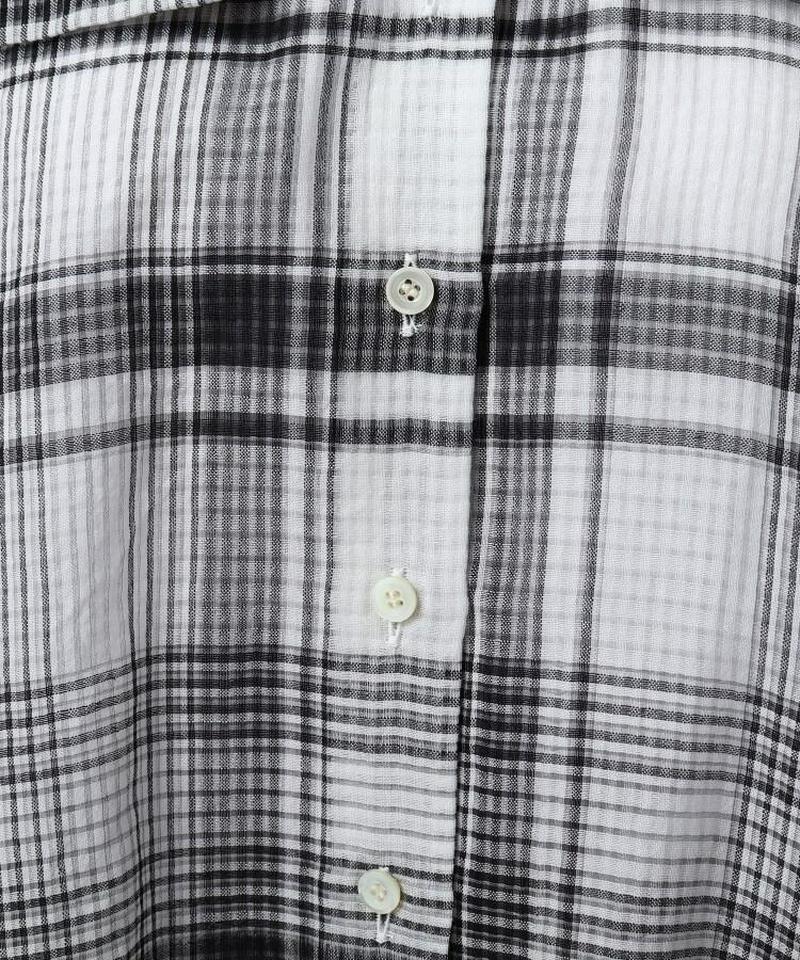 コットンシルクチェックシャツ