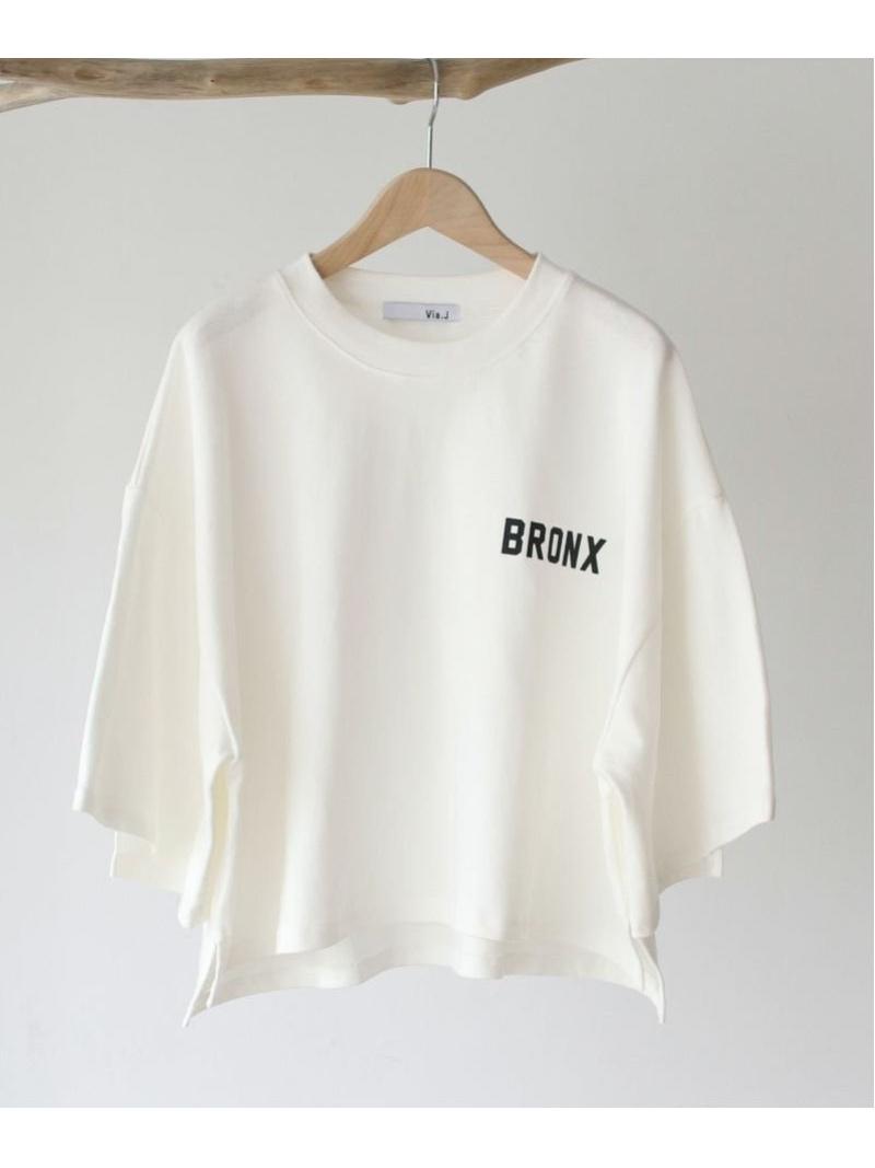 via j(ヴィアジェイ)"BRONX"7分袖Tシャツ（via j）