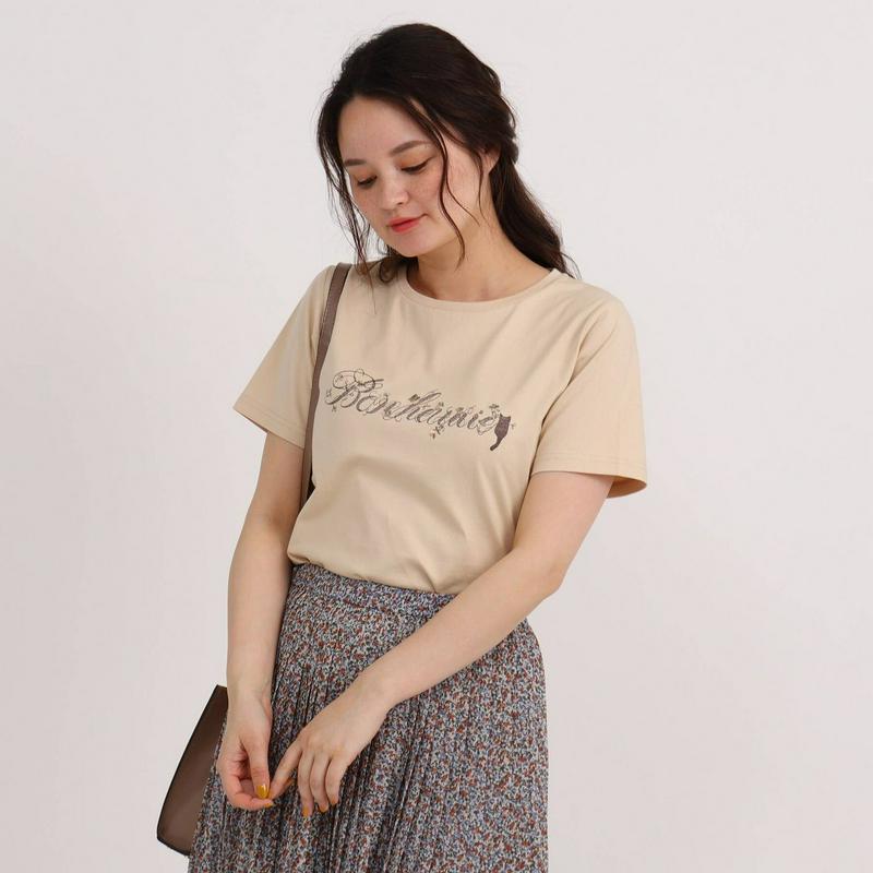 刺しゅうろごフェミニンＴシャツ