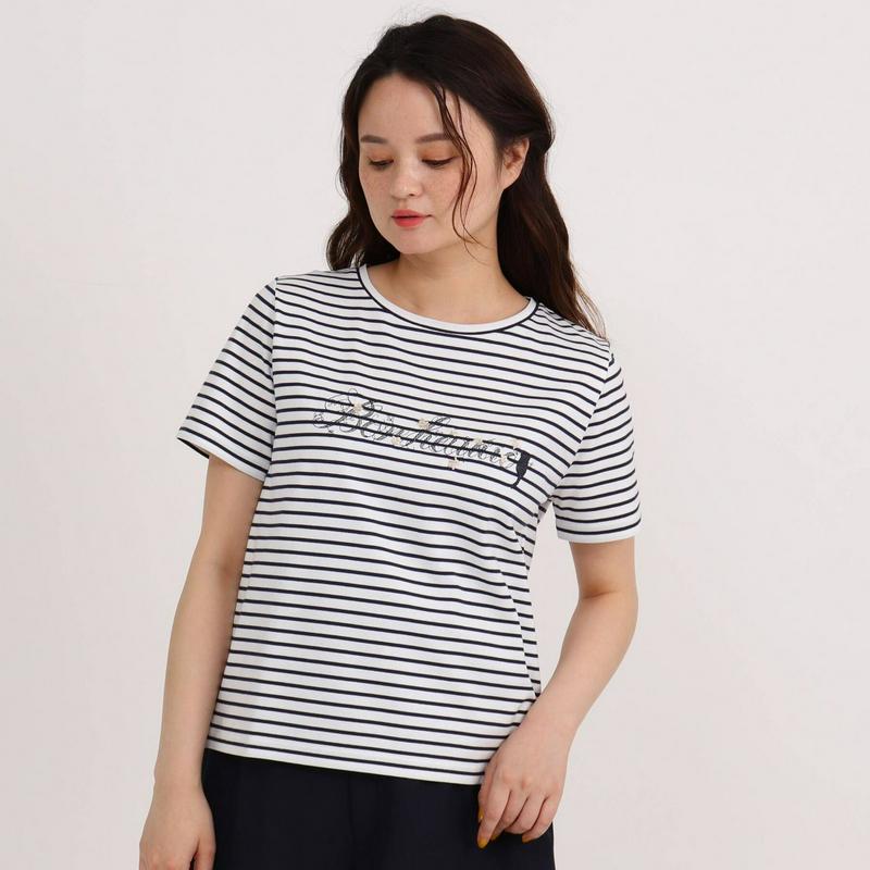 刺しゅうろごフェミニンＴシャツ