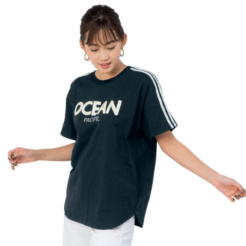ゆるシルエットで体型カバー◎袖ライン半袖Ｔシャツ【吸汗速乾・ＵＶケア】（オーシャンパシフィック/OCEAN PACIFIC）