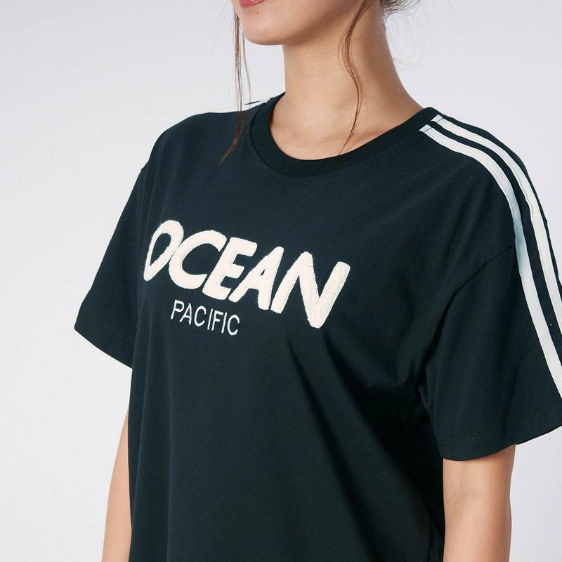 ゆるシルエットで体型カバー◎袖ライン半袖Ｔシャツ【吸汗速乾・ＵＶケア】（オーシャンパシフィック/OCEAN PACIFIC）