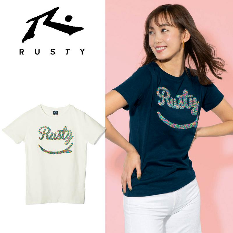 運動時・普段着にもＯＫ！スマイル刺しゅう半袖Ｔシャツ【吸汗速乾・ＵＶケア】