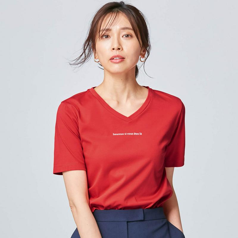 【期間限定セール】綿１００％ピマコットン大人のキレイめロゴＴシャツ【汗ジミ防止】