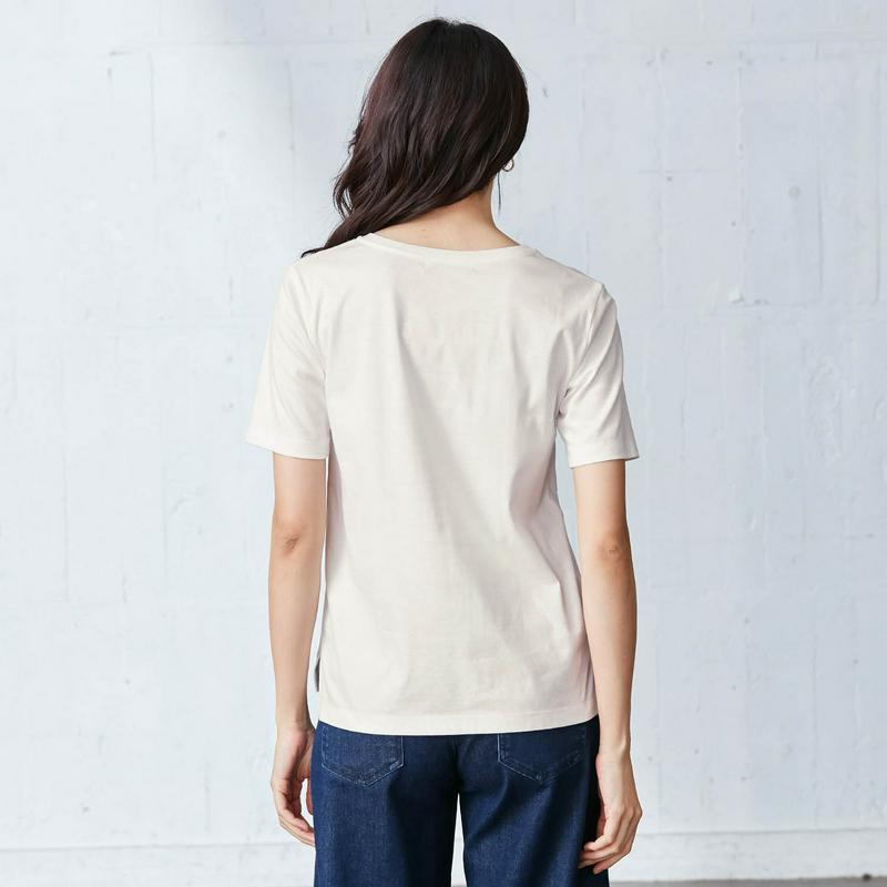 【期間限定セール】綿１００％ピマコットン大人のキレイめロゴＴシャツ【汗ジミ防止】