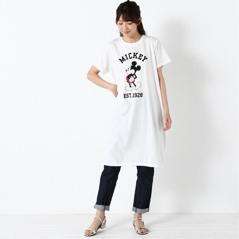 コクーンシルエットプリントＴシャツ「ミッキーマウス」（ディズニー）