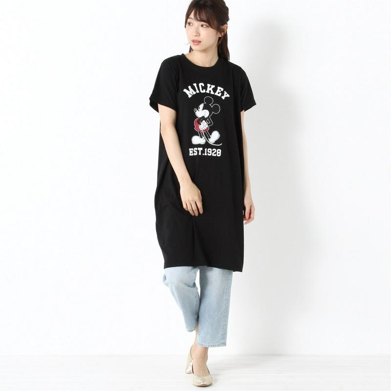コクーンシルエットプリントＴシャツ「ミッキーマウス」（ディズニー）