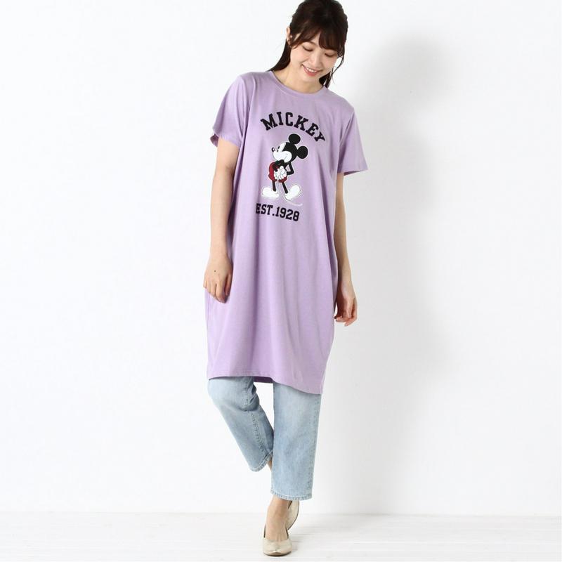 コクーンシルエットプリントＴシャツ「ミッキーマウス」（ディズニー）