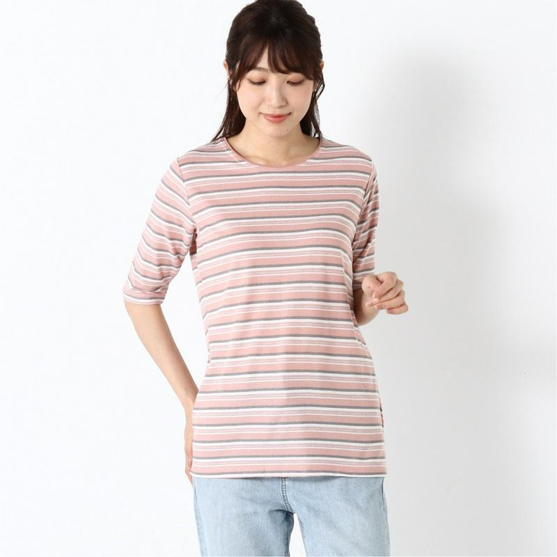 涼しく快適ドライカノコ５分袖Ｔシャツ【無地・ボーダー】
