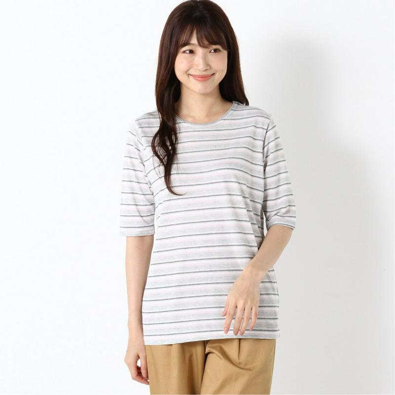 涼しく快適ドライカノコ５分袖Ｔシャツ【無地・ボーダー】