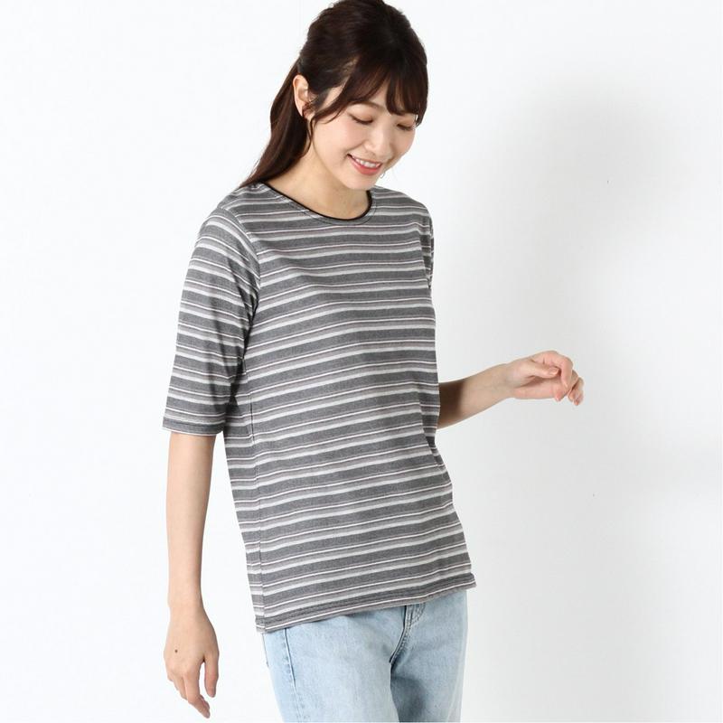 涼しく快適ドライカノコ５分袖Ｔシャツ【無地・ボーダー】
