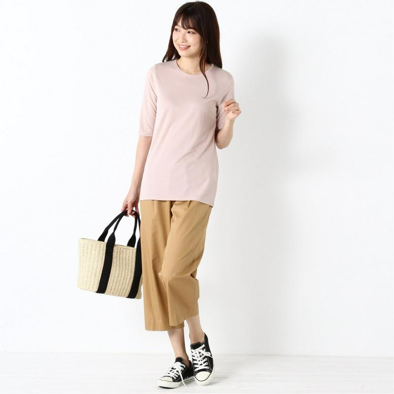 涼しく快適ドライカノコ５分袖Ｔシャツ【無地・ボーダー】