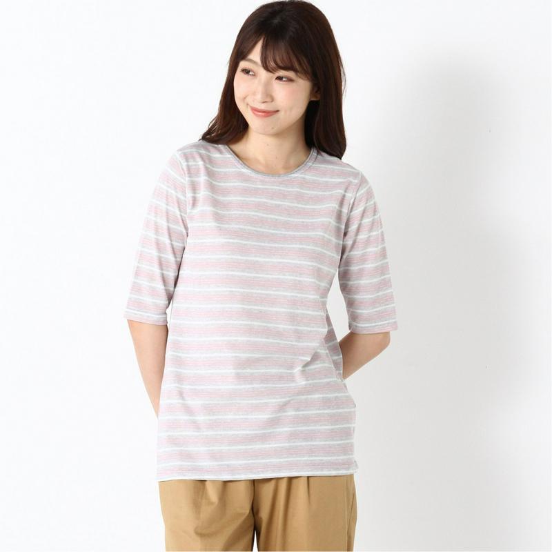 涼しく快適ドライカノコ５分袖Ｔシャツ【無地・ボーダー】