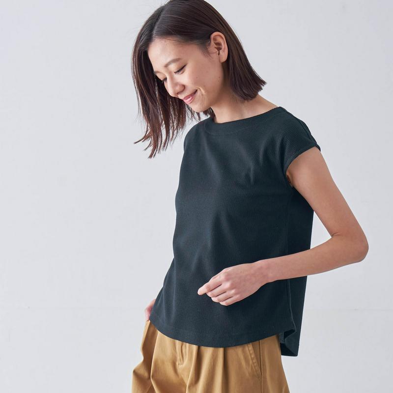 【期間限定セール】ひさし袖ワッフルカットソー【１００洗ＯＫ！抗菌防臭】
