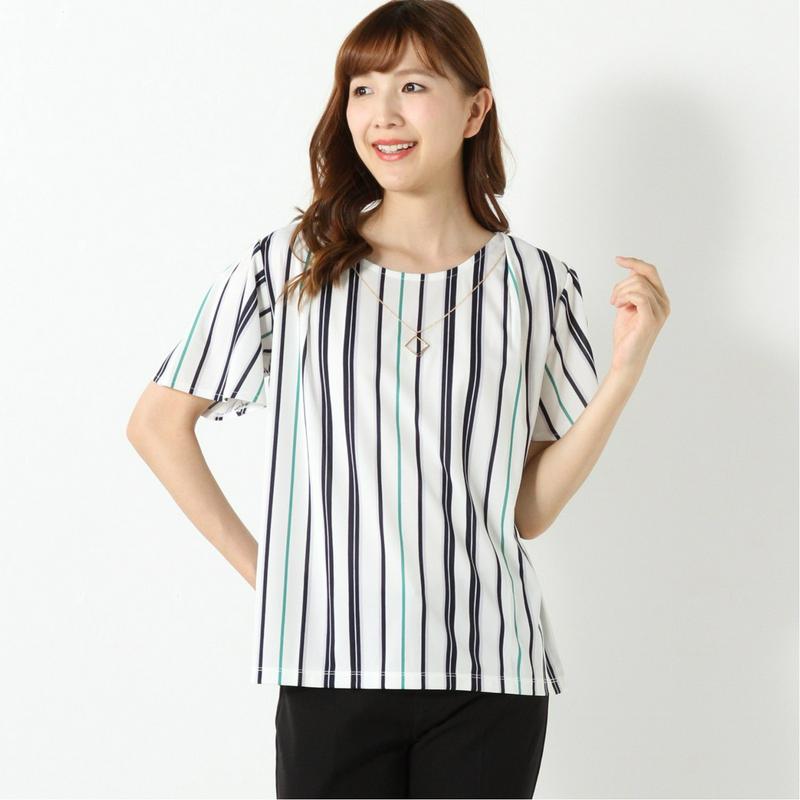 ＵＶ加工＆接触冷感◎抗菌防臭加工ネックレス付袖フレアプルオーバー（ジボール/GIVORS）