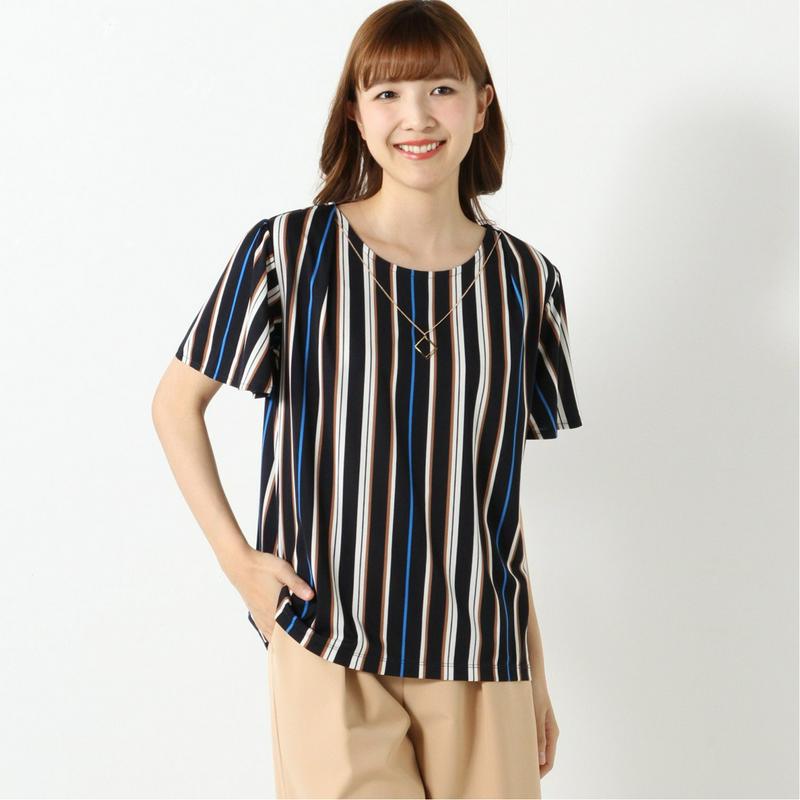 ＵＶ加工＆接触冷感◎抗菌防臭加工ネックレス付袖フレアプルオーバー（ジボール/GIVORS）