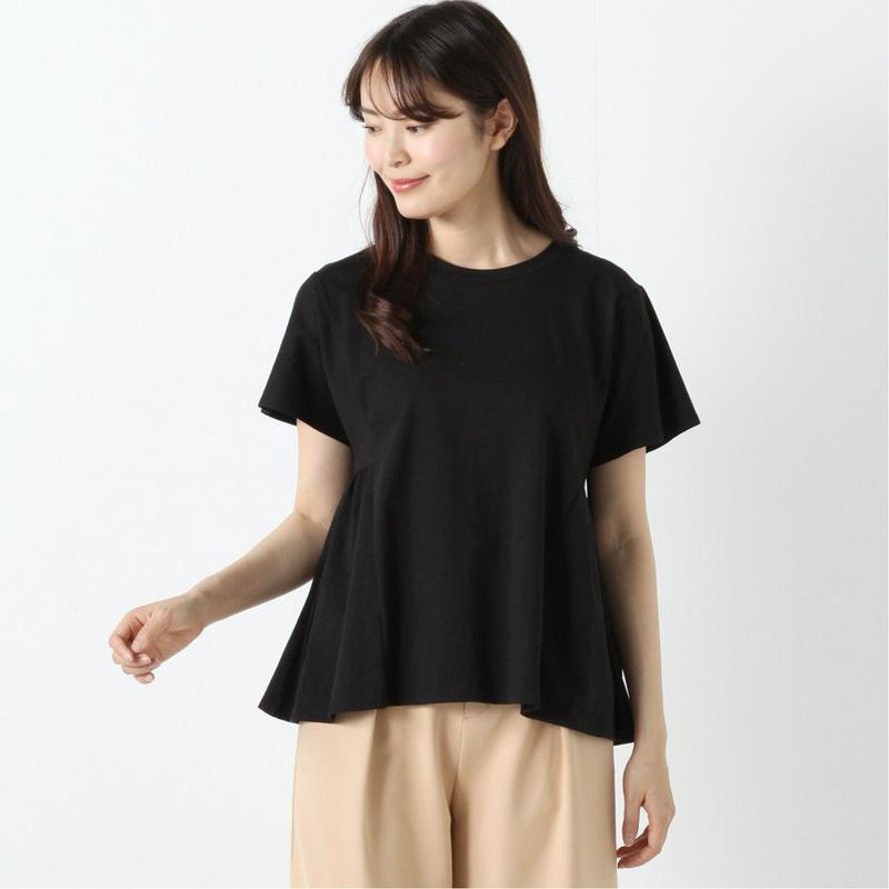 シルケット加工できれいめ見え◎ギャザーＴシャツ
