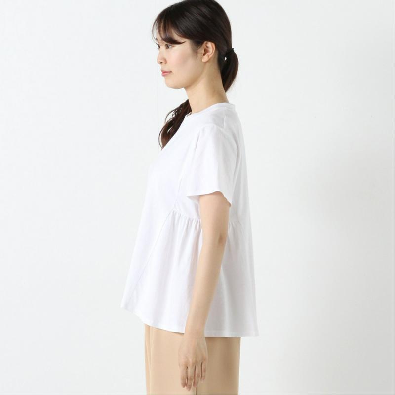シルケット加工できれいめ見え◎ギャザーＴシャツ
