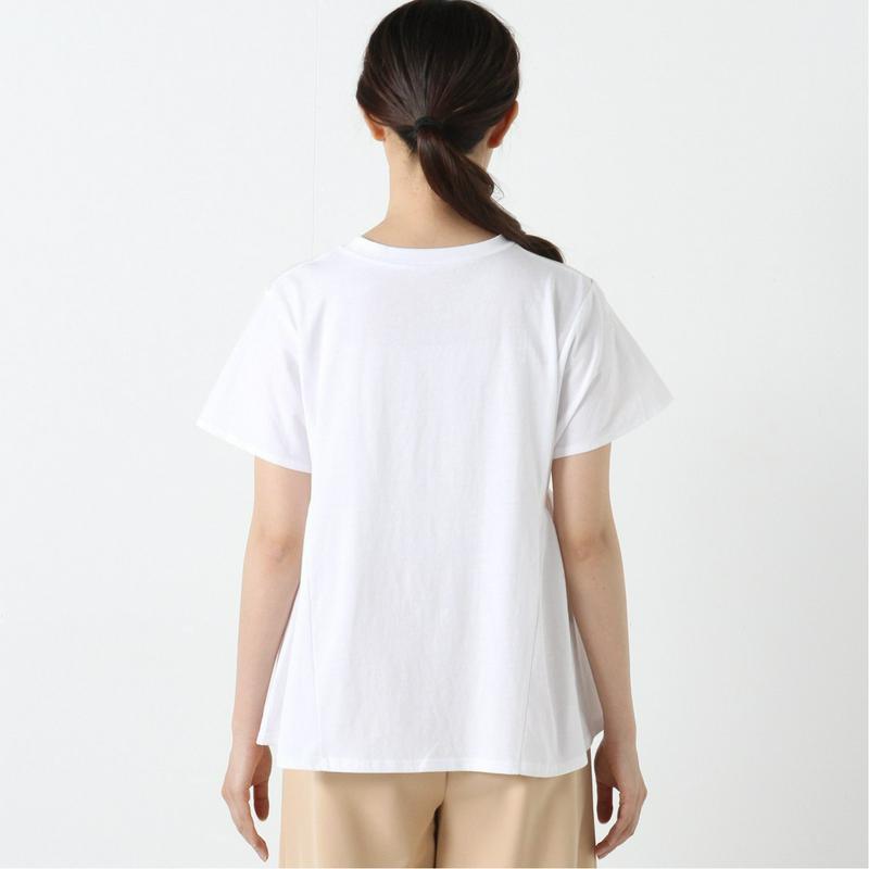 シルケット加工できれいめ見え◎ギャザーＴシャツ