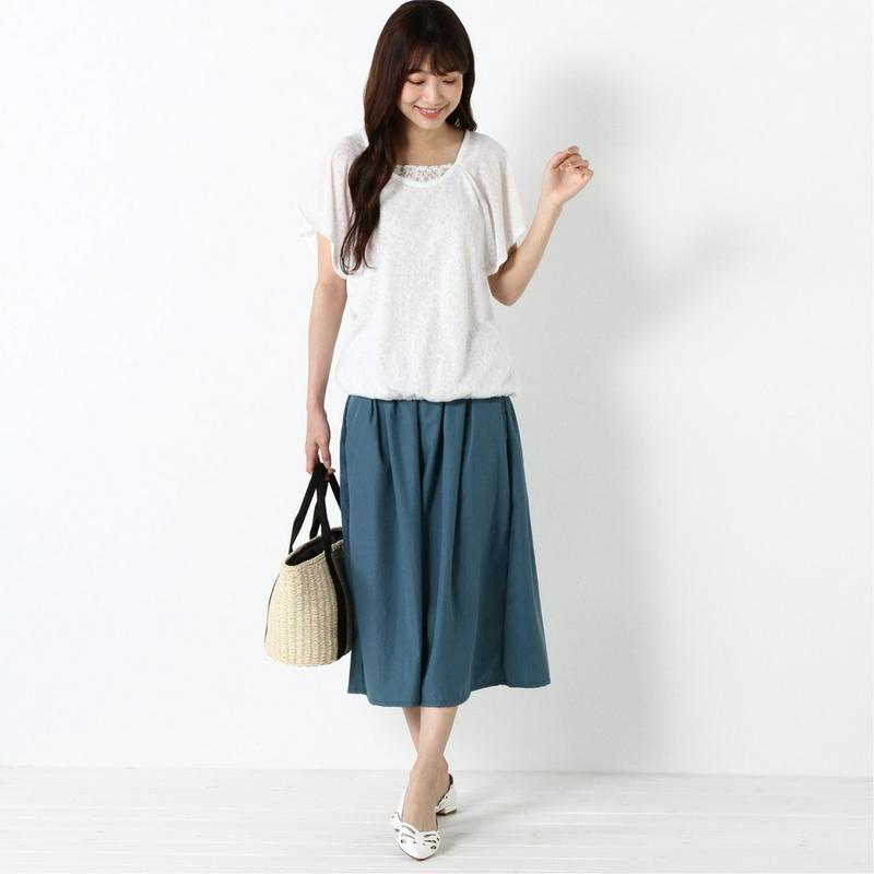 【ｎｏｊｅａｎ】花柄フェイクレイヤードＴシャツ（ノージーン/NO JEAN）
