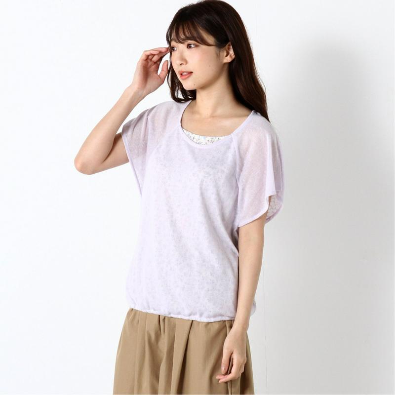 【ｎｏｊｅａｎ】花柄フェイクレイヤードＴシャツ（ノージーン/NO JEAN）