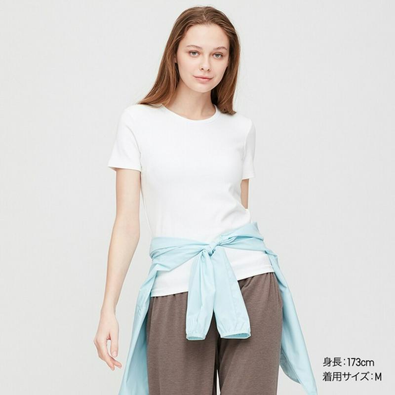 エアリズムコットンリブブラTシャツ（半袖）