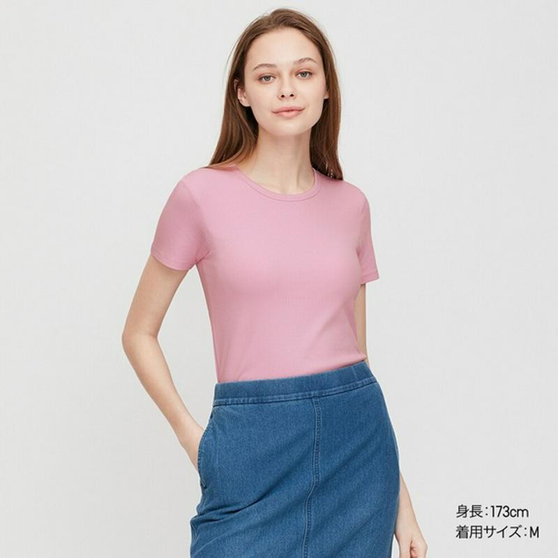 エアリズムコットンリブブラTシャツ（半袖）