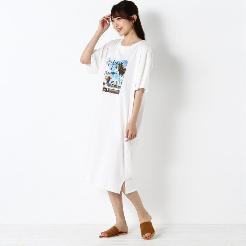 半袖Ｔワンピース【Ｍ～５Ｌ】「ミッキー＆ミニー」（ディズニー）