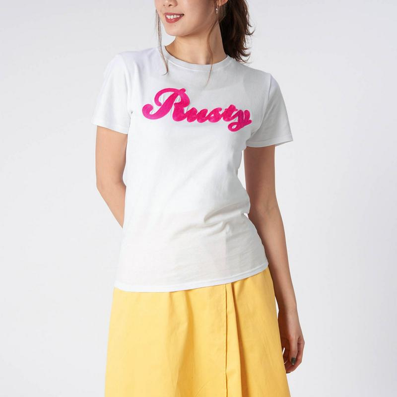 １枚で決まる！綿１００％バックスマイル柄半袖Ｔシャツ【ＵＶケア】（ラスティ/RUSTY）