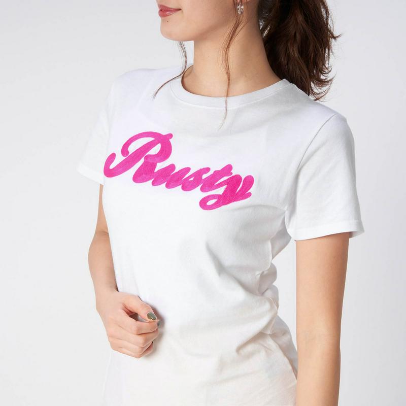１枚で決まる！綿１００％バックスマイル柄半袖Ｔシャツ【ＵＶケア】（ラスティ/RUSTY）