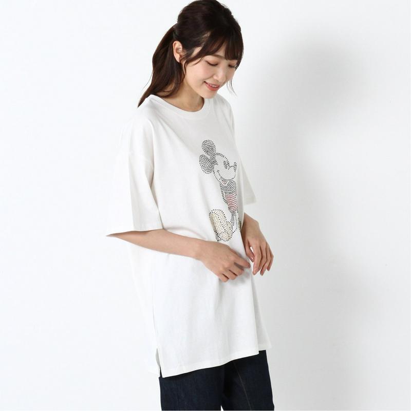 ラインストーン半袖Ｔシャツ【Ｍ～３Ｌ】「ミッキーマウス」（ディズニー）
